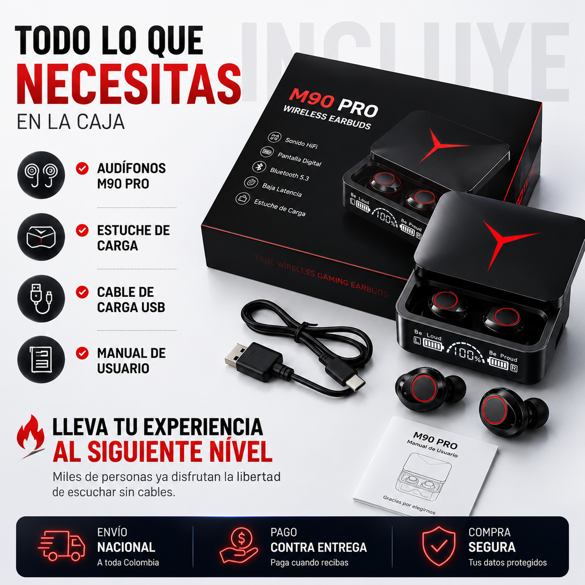 🎧 Audífonos Gamer M90 PRO™ - Escucha Más, Disfruta Más y Olvídate de los Cables