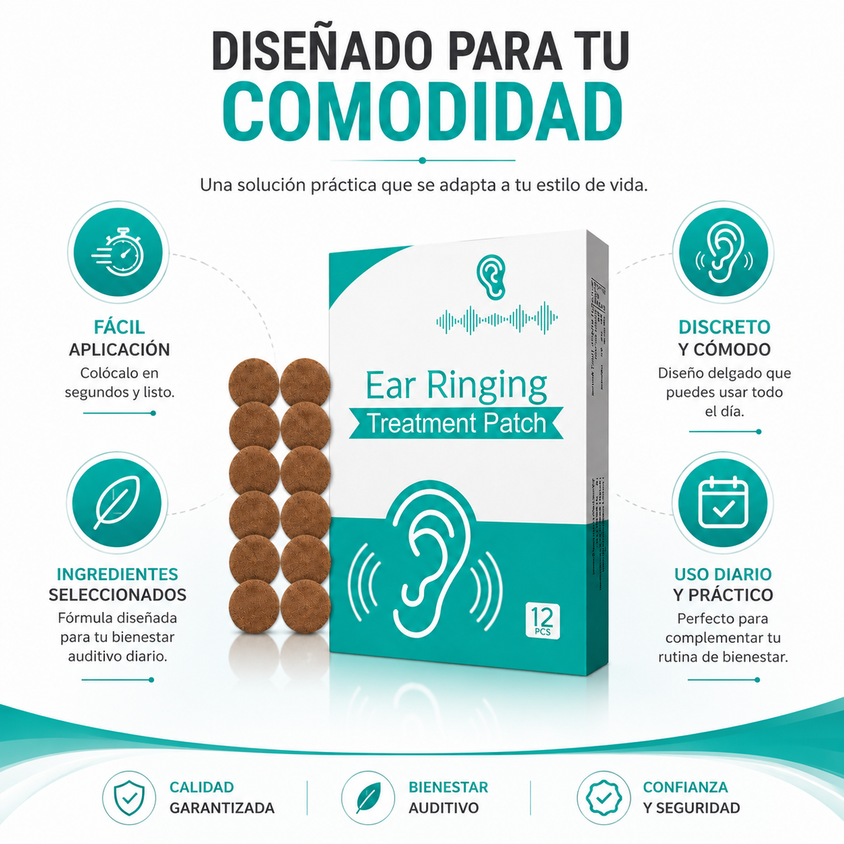 EAR RINGING PATCH™ Apoyo práctico para tu bienestar auditivo diario