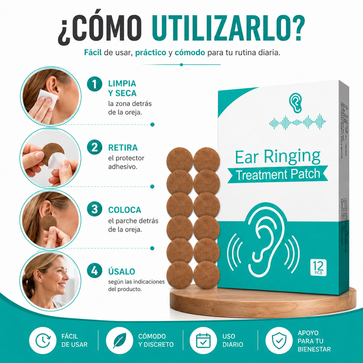 EAR RINGING PATCH™ Apoyo práctico para tu bienestar auditivo diario