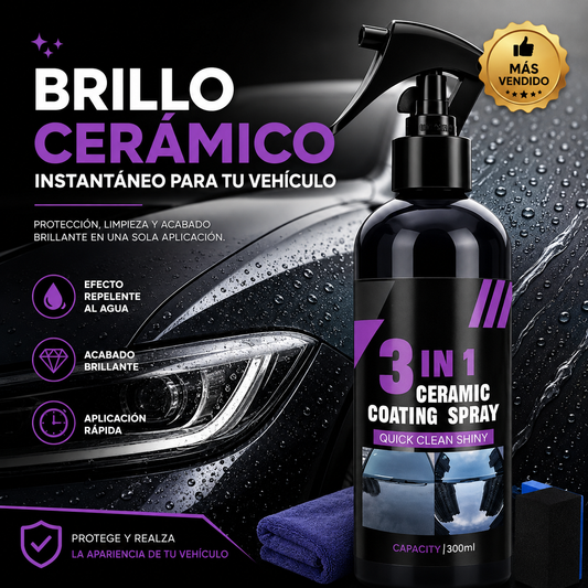 ✨ Ceramic Coating Spray 3 en 1™ - Brillo Intenso y Protección para Tu Vehículo en Minutos