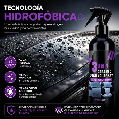 ✨ Ceramic Coating Spray 3 en 1™ - Brillo Intenso y Protección para Tu Vehículo en Minutos