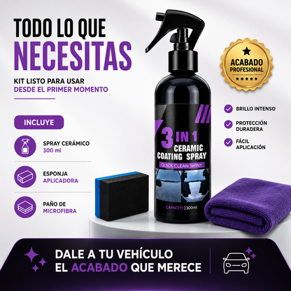 ✨ Ceramic Coating Spray 3 en 1™ - Brillo Intenso y Protección para Tu Vehículo en Minutos
