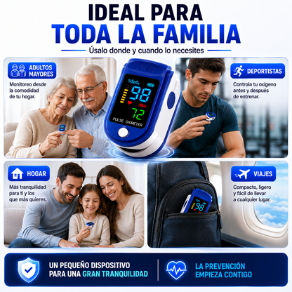 Oxímetro de Pulso Digital — Monitorea Tu Oxígeno en Segundos Desde Casa