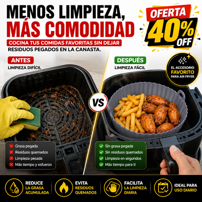 MOLDES SILICONA - Cocina Sin Ensuciar Tu Freidora de Aire KIT X6