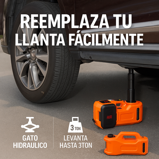 Gato Hidráulico Eléctrico 3 en 1 – Cambia tu llanta en minutos, sin esfuerzo