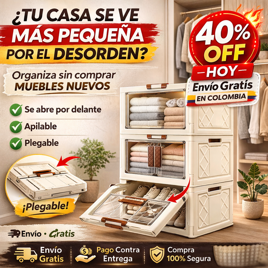 BoxyFlex™ Sistema Modular de Almacenamiento Plegable con Doble Apertura