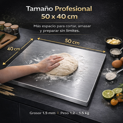 Tabla Profesional de Acero Inoxidable 304 – Más Higiene y Más Espacio en tu Cocina