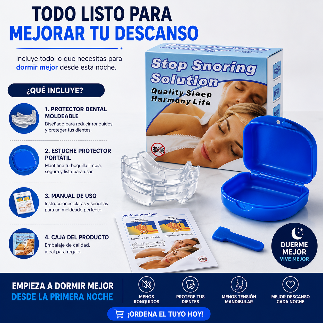 Protector Dental Anti Ronquidos y Bruxismo™ Duerme Más Tranquilo y Protege Tus Dientes Todas las Noches
