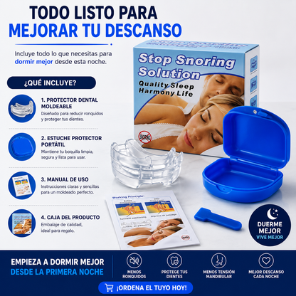 Protector Dental Anti Ronquidos y Bruxismo™ Duerme Más Tranquilo y Protege Tus Dientes Todas las Noches
