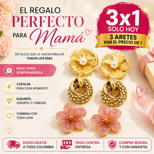 Combo 3 Aretes Elegantes – Eleva tu estilo todos los días sin complicarte