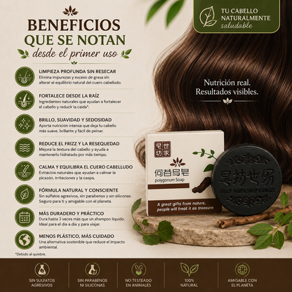 SHAMPOO EN BARRA NATURAL 🌿✨ Cabello limpio, suave y con brillo natural sin químicos agresivos