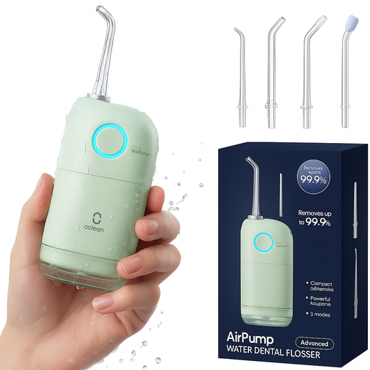 AirPump® Irrigador Dental Portatil - 4 Boquillas y Estuche.
