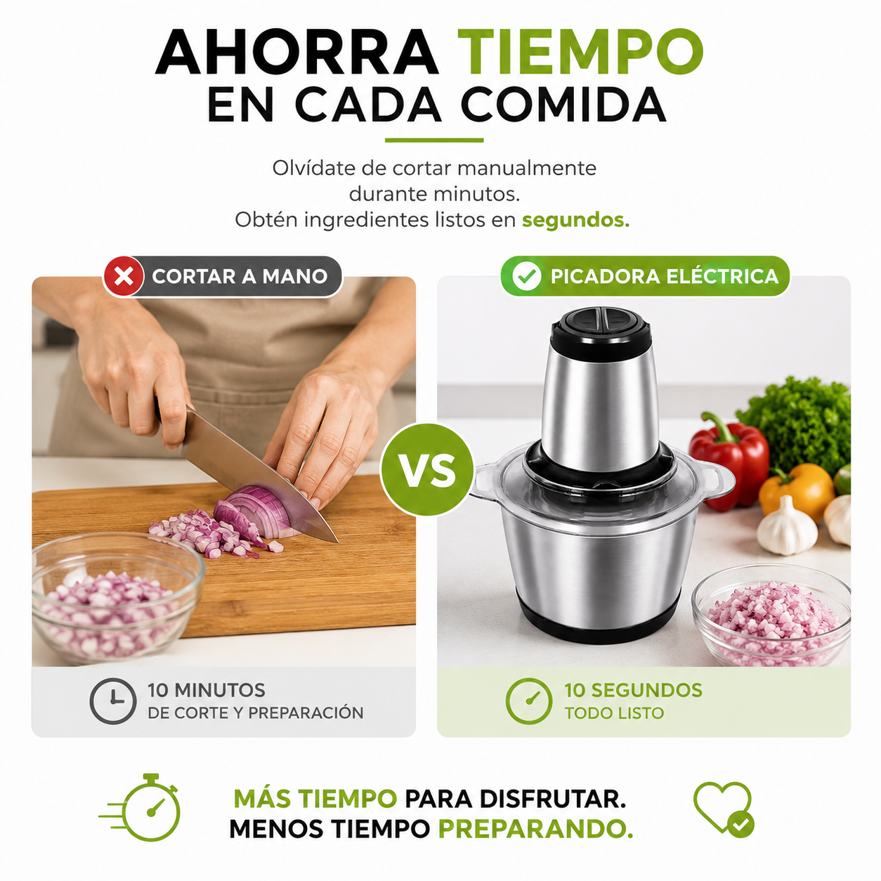 Procesador De Alimentos Multifuncional - Pica, Tritura y Procesa tus Ingredientes en Segundos sin Esfuerzo