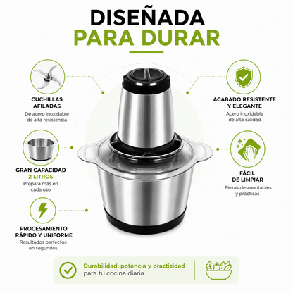 Procesador De Alimentos Multifuncional - Pica, Tritura y Procesa tus Ingredientes en Segundos sin Esfuerzo