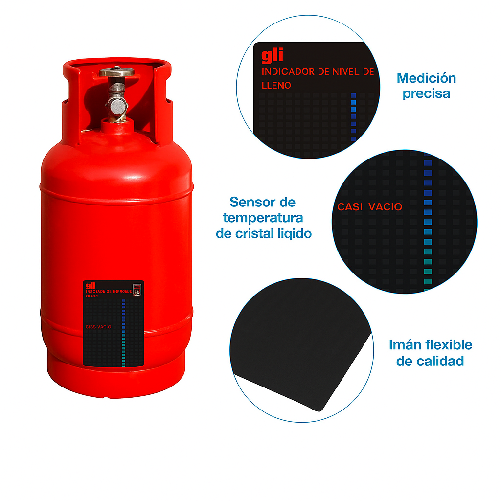 Indicador magnético de nivel de gas |Paquete X4|