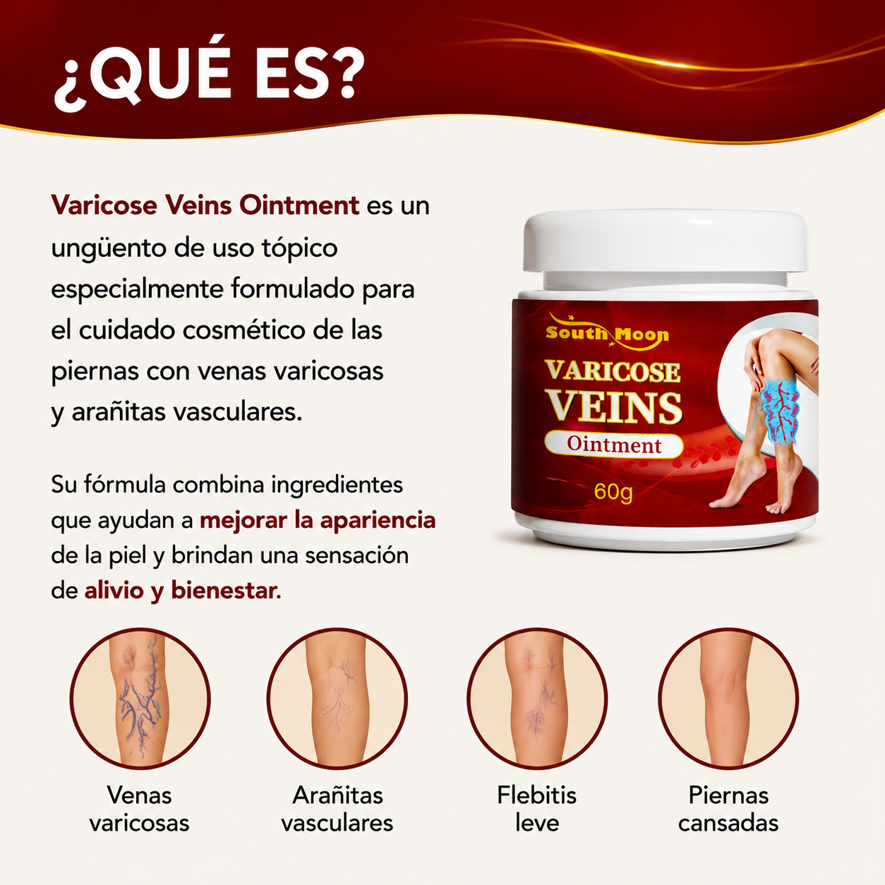 Crema Varices™ Alivio Diario, Sensación de Ligereza y Bienestar Desde la Primera Aplicación