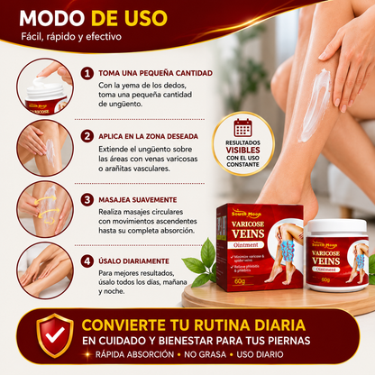 Crema Varices™ Alivio Diario, Sensación de Ligereza y Bienestar Desde la Primera Aplicación