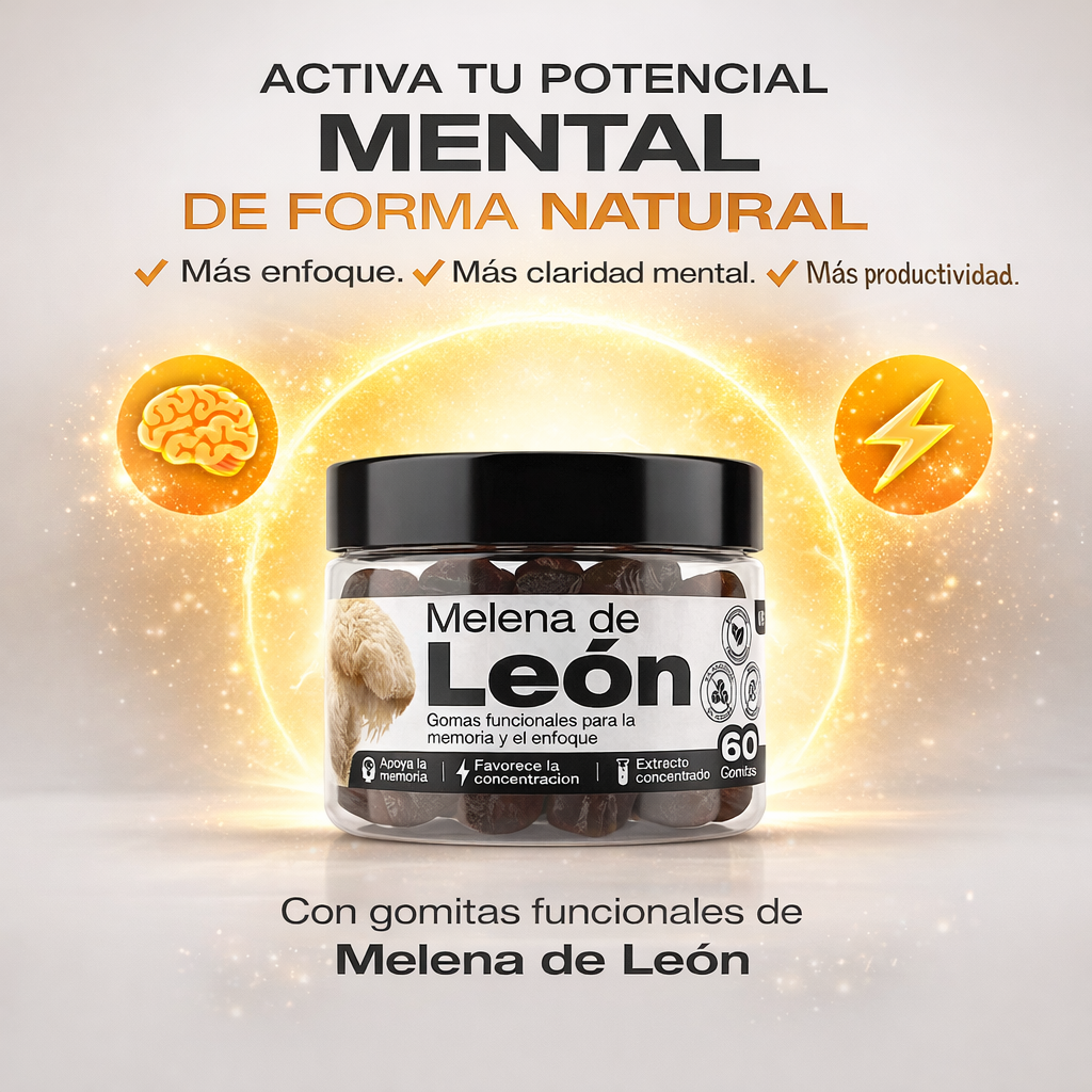 Gomitas de Melena de León x 60 — Apoya tu enfoque y claridad mental de forma natural