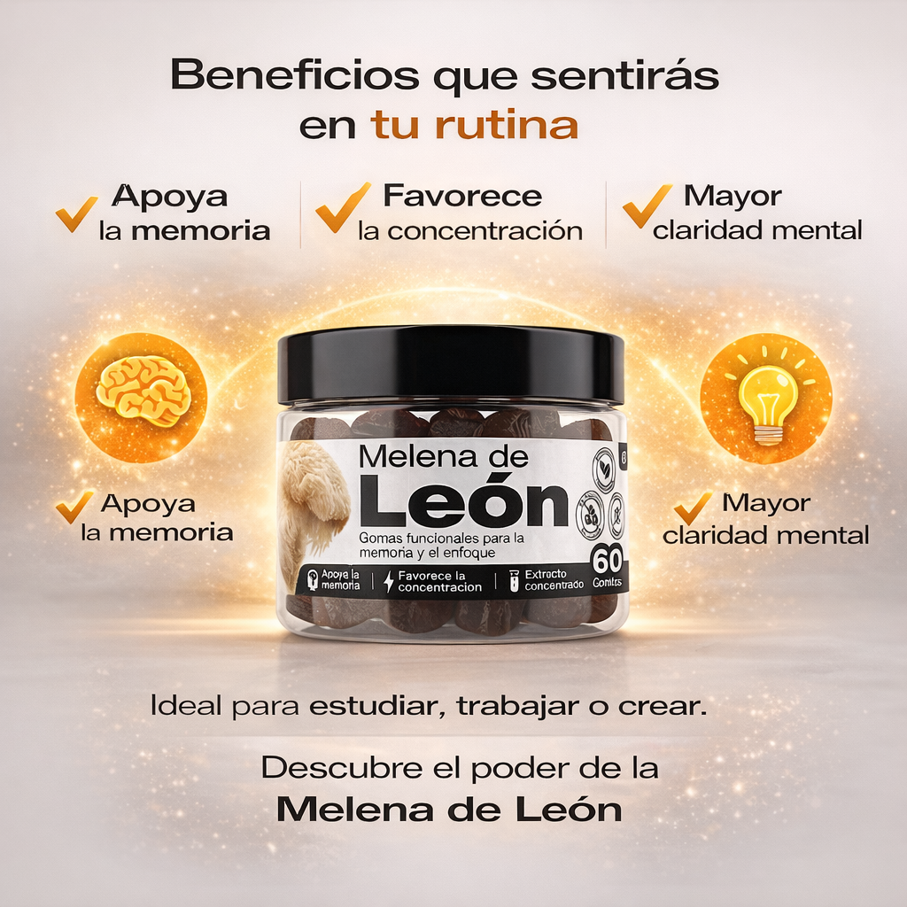 Gomitas de Melena de León x 60 — Apoya tu enfoque y claridad mental de forma natural