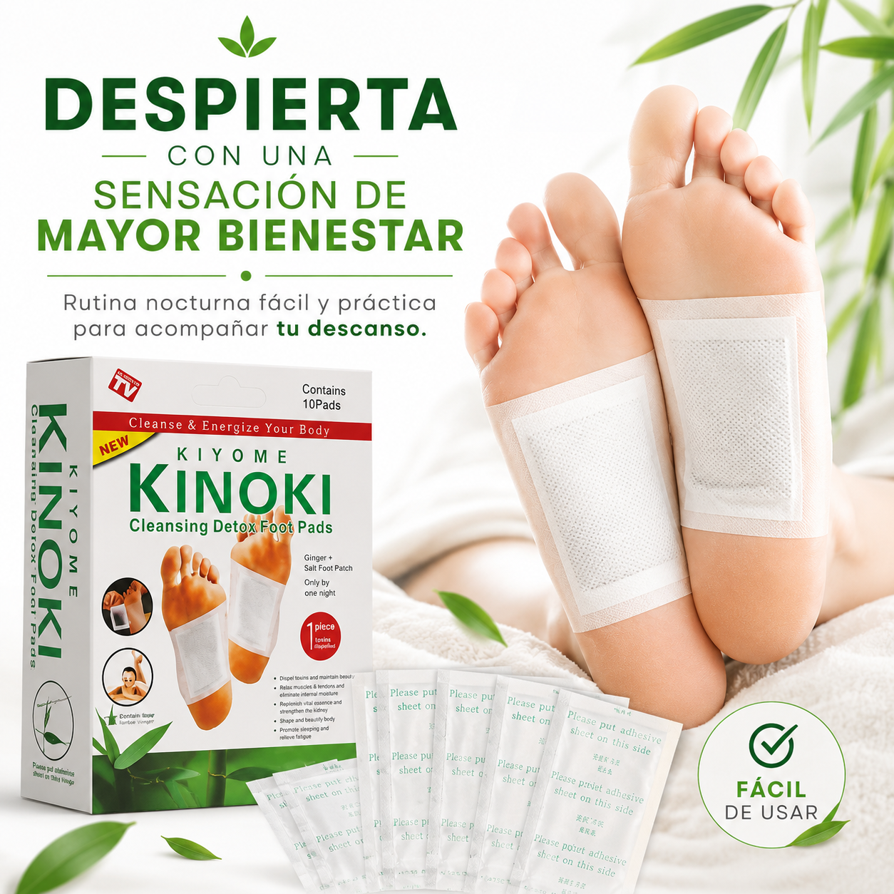 Parches Kinoki™  Despierta cada mañana con una agradable sensación de descanso y bienestar.
