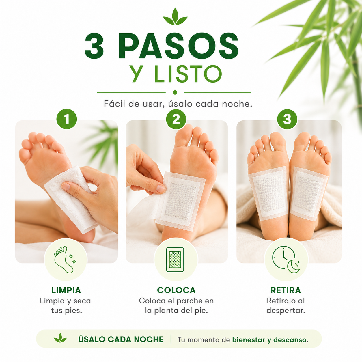 Parches Kinoki™  Despierta cada mañana con una agradable sensación de descanso y bienestar.