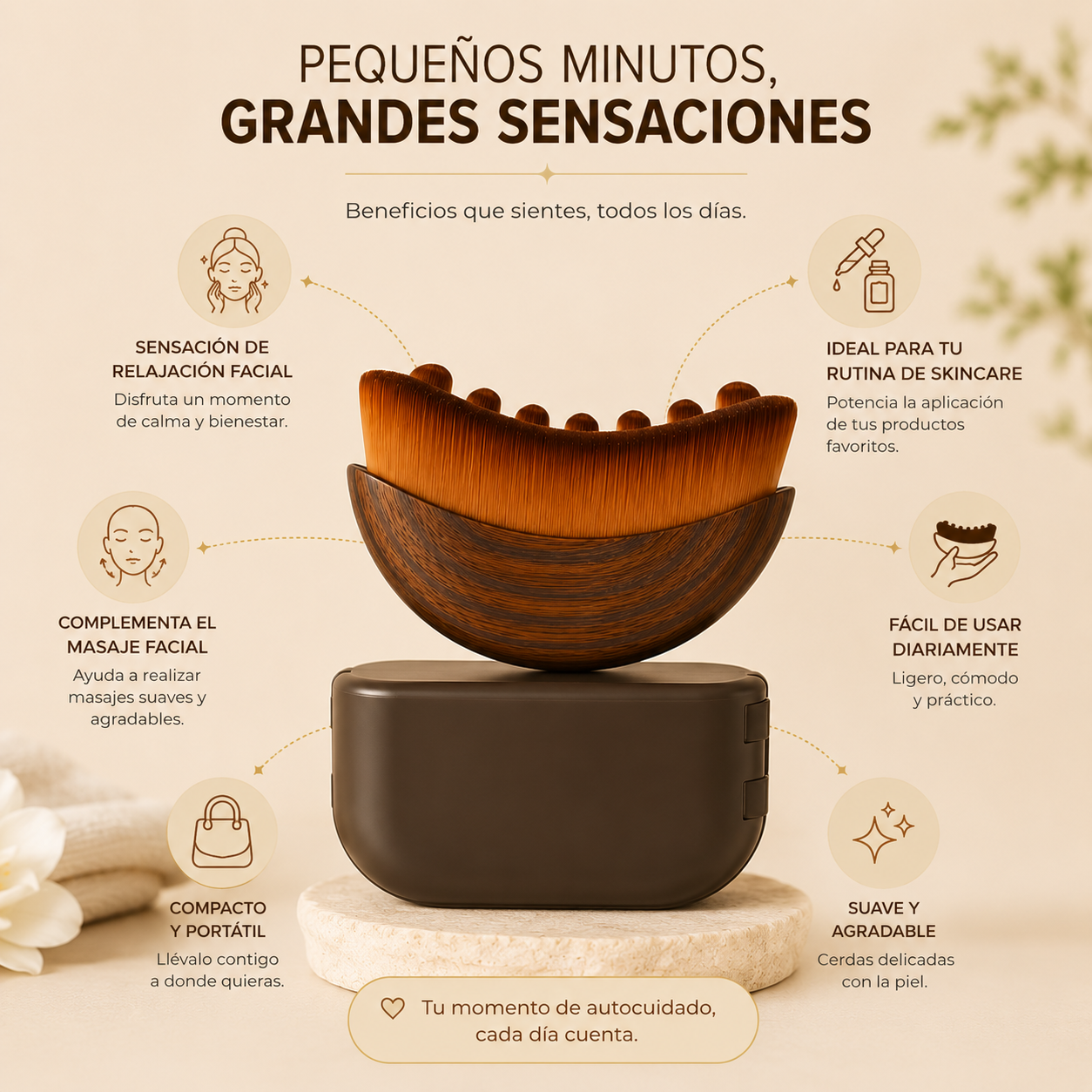 CEPILLO FACIAL ESCULTOR™ Disfruta de rostro más fresco, relajado y revitalizado en pocos minutos