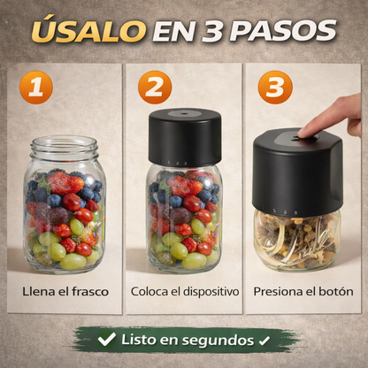 MasonJar™ Evita desperdiciar alimentos y mantén tu comida fresca en segundos