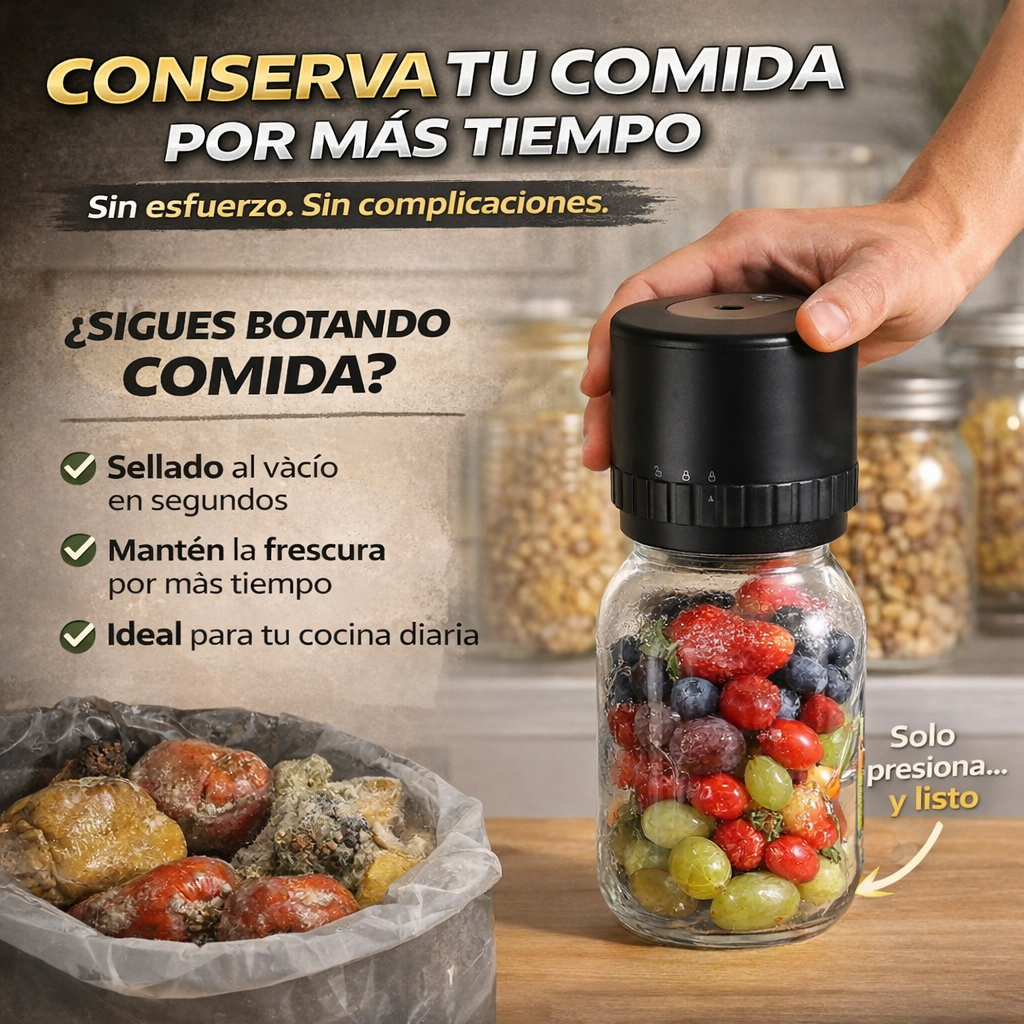 MasonJar™ Evita desperdiciar alimentos y mantén tu comida fresca en segundos