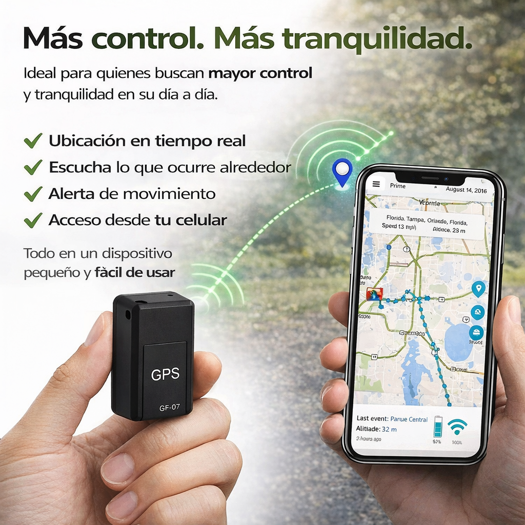 Mini GPS Inteligente™ Controla lo que te importa en tiempo real