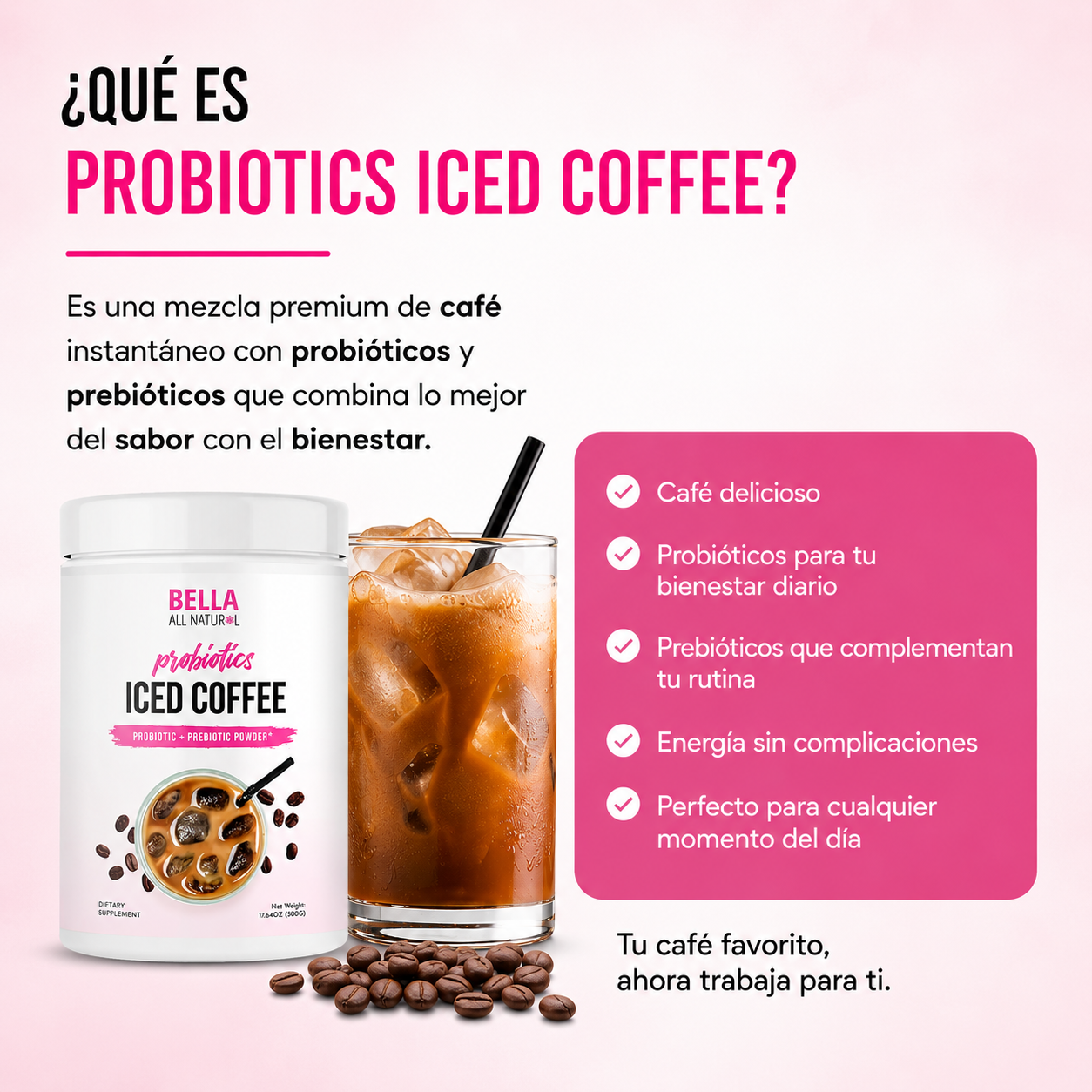 Iced Coffee™ Bienestar digestivo y tu energía diaria desde la primera taza.