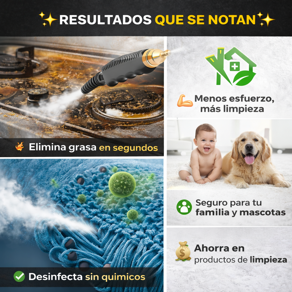 VaProx® Limpieza profunda a vapor sin esfuerzo