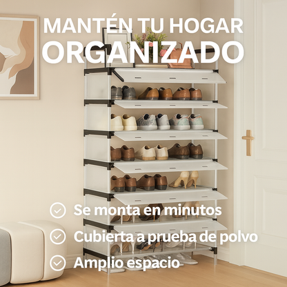 Zapatero con Tapa de 6 Niveles – Ordena tus zapatos y tu espacio en minutos