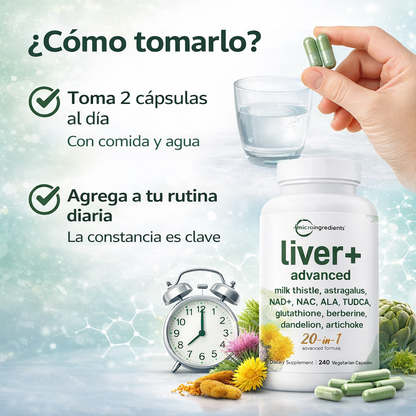 Liver Advanced+ - Apoyo diario para sentirte más ligero, con mejor equilibrio y energía