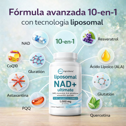 Liposomal NAD+ - Energía, enfoque y bienestar en una sola fórmula