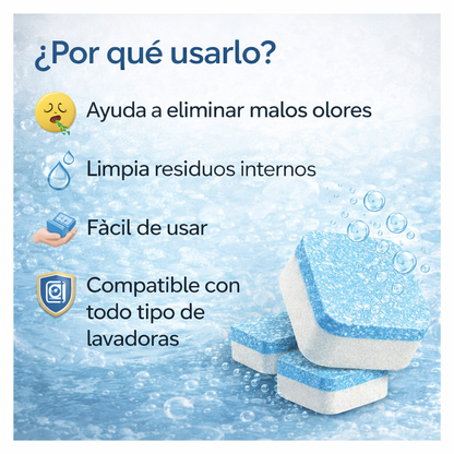 Lavaclean™ Elimina suciedad interna y mantener tu lavadora fresca, sin complicaciones.
