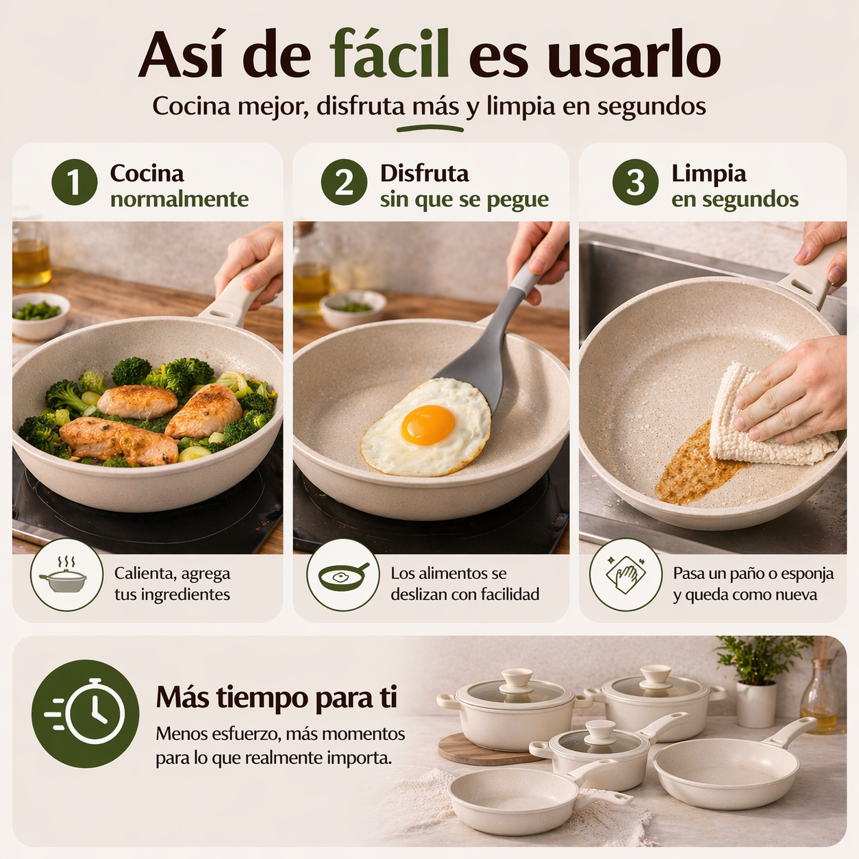 CeramicPRO™ Cocina fácil, limpia y sin que nada se pegue desde el primer uso
