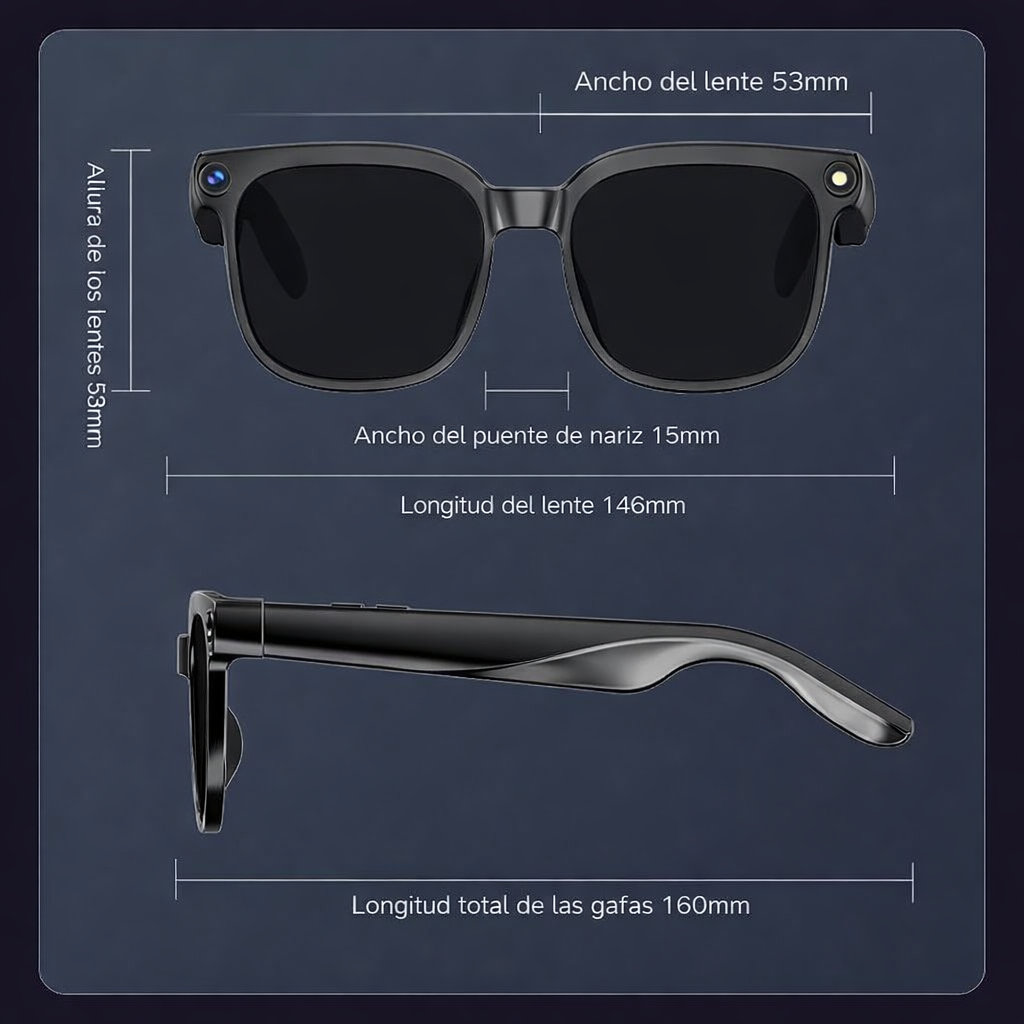 Gafas Inteligentes con Cámara – Captura tu día sin sacar el celular