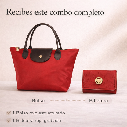 Combo Bolso + Billetera Roja - El accesorio que eleva tu presencia al instante