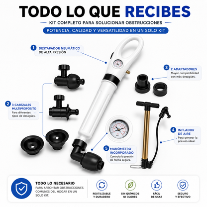 Destapador Neumático de Alta Presión - Una forma práctica de ayudar a destapar sanitarios