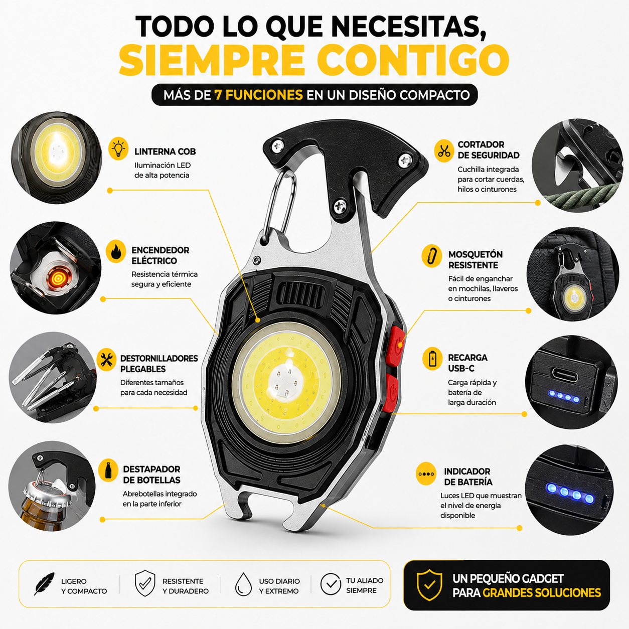 LINTERNA LLAVERO ENCENDEDOR - La herramienta de bolsillo que te acompaña en cualquier situación