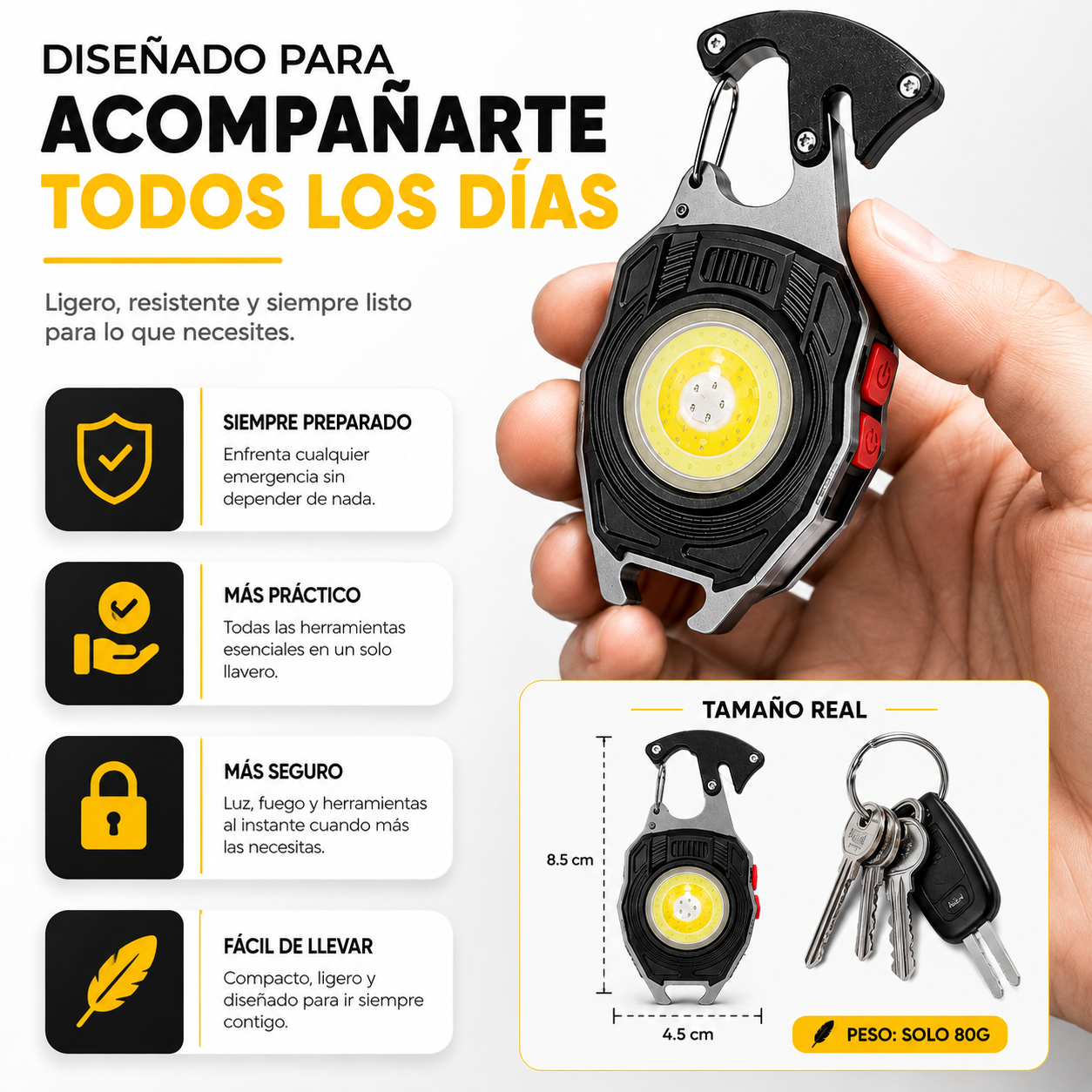 LINTERNA LLAVERO ENCENDEDOR - La herramienta de bolsillo que te acompaña en cualquier situación