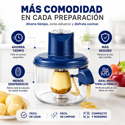 Peladora Eléctrica Automática | Pela Frutas y Verduras en Segundos con Solo un Botón