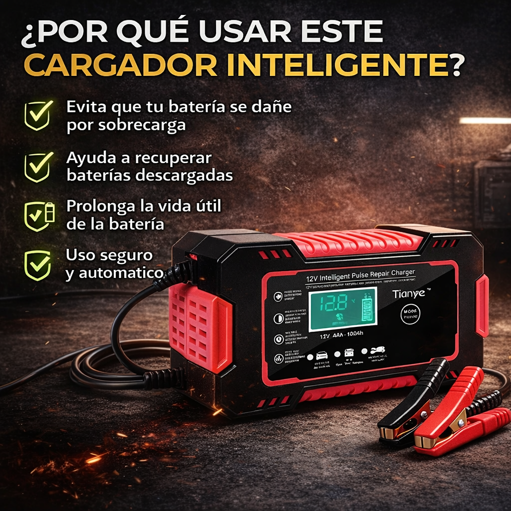Cargador Inteligente 12V para Baterías – Cuida, recupera y extiende la vida de tu batería