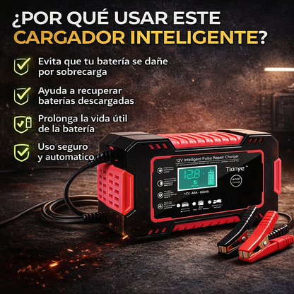 Cargador Inteligente 12V para Baterías – Cuida, recupera y extiende la vida de tu batería