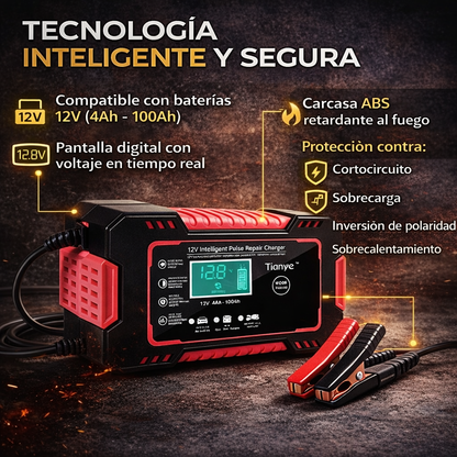 Cargador Inteligente 12V para Baterías – Cuida, recupera y extiende la vida de tu batería