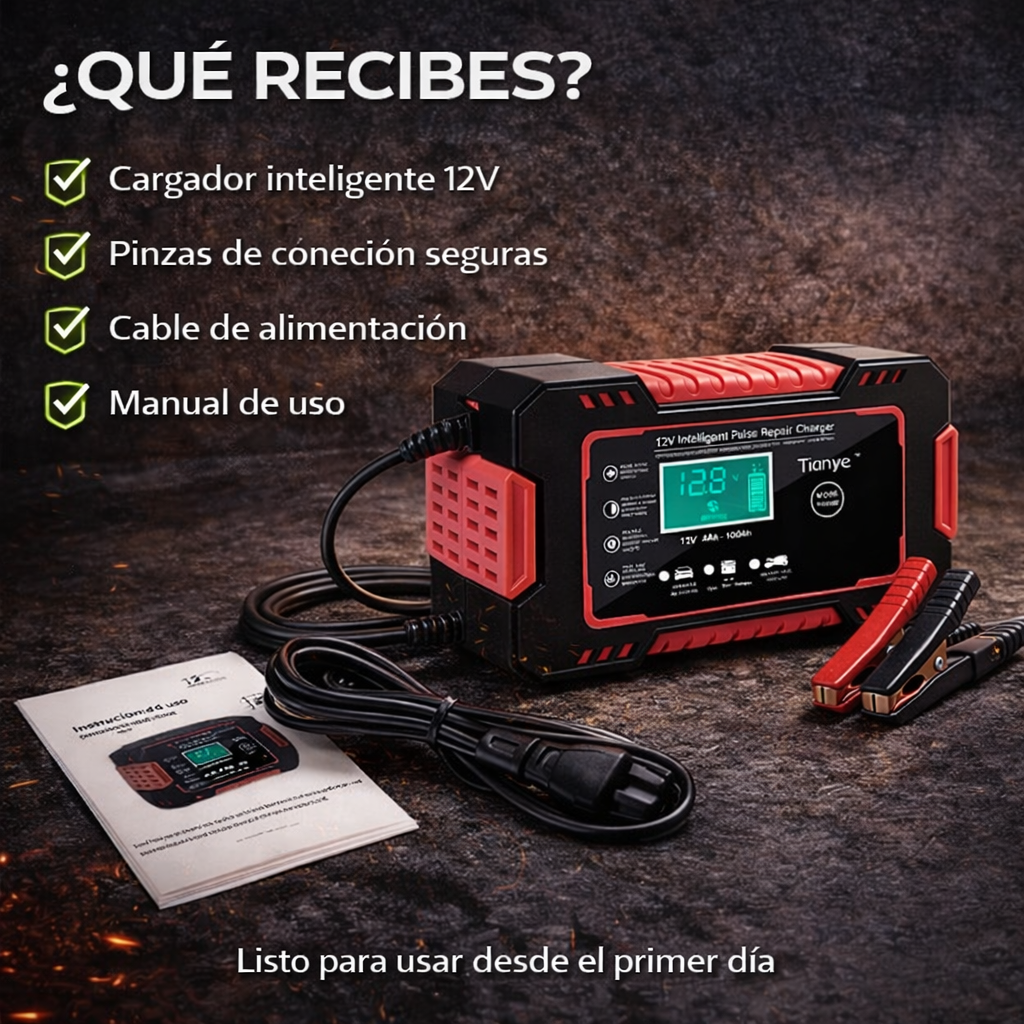 Cargador Inteligente 12V para Baterías – Cuida, recupera y extiende la vida de tu batería