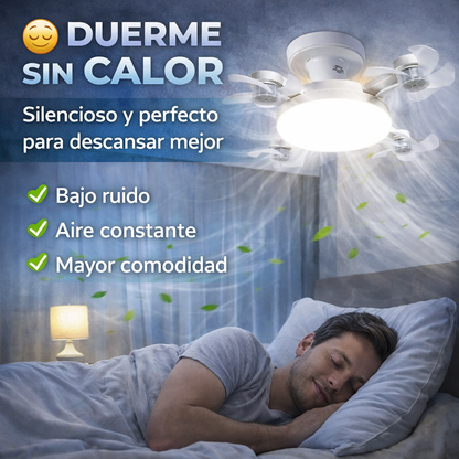 Ventilador de Techo con Luz LED 3 en 1 – Aire Fresco, Iluminación y Control Total en un Solo Dispositivo