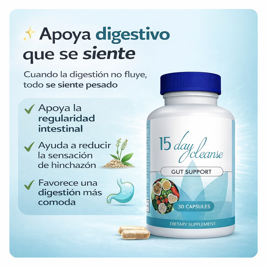 15 Day Cleanse – Apoyo Digestivo para Sentirte Más Liviana y Cómoda