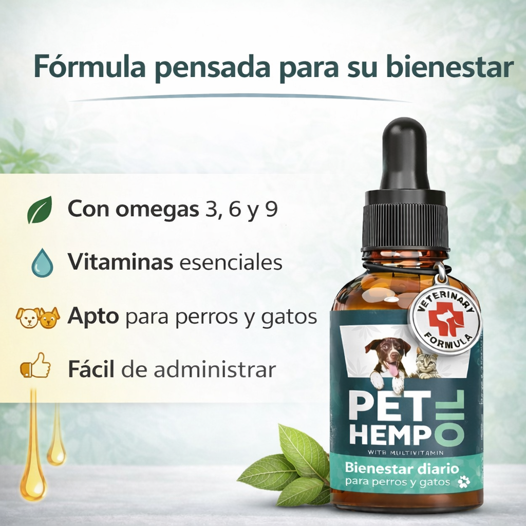Pets Hemp Oil - Bienestar diario para tu mascota, de forma natural 🐾