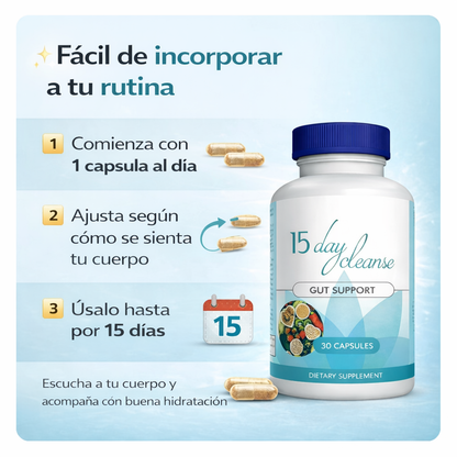 15 Day Cleanse – Apoyo Digestivo para Sentirte Más Liviana y Cómoda